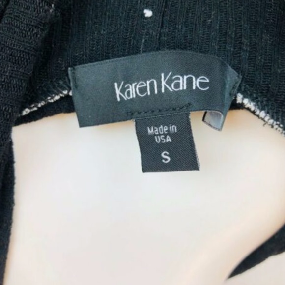 Karen Kane Black Stripe Long Sleeve Turtleneck Top - Picture 4 of 6